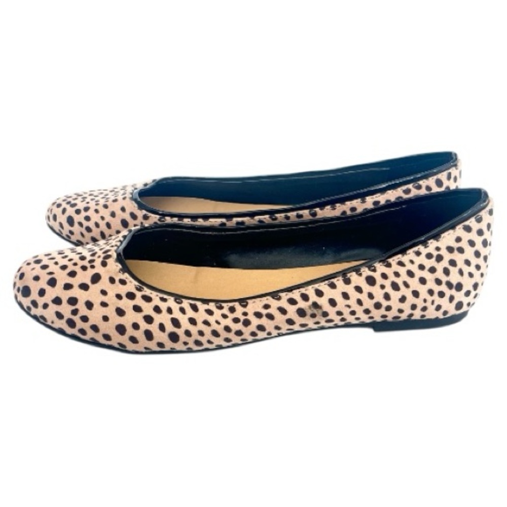 Lauren Conrad LC Leopard Print Flats Women Size 9.5 Faux Suede Ballet Flats